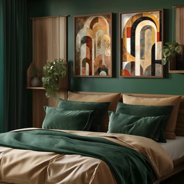 Wallity HUM104 Cuadros Decorativos enmarcados en MDF (2 piezas)